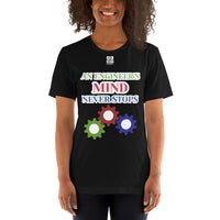 Short-sleeve unisex t-shirt "20102-0071 An Engineer's Mind Never Stops (White Logo)"