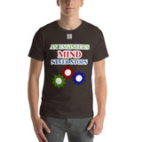 Short-Sleeve Unisex T-Shirt "10102-0071 An Engineer's Mind Never Stops (White Logo)"