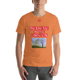 Short-Sleeve Unisex T-Shirt "10102-0101 Believe In The Unseen (Red Logo)"