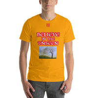 Short-Sleeve Unisex T-Shirt "10102-0101 Believe In The Unseen (Red Logo)"