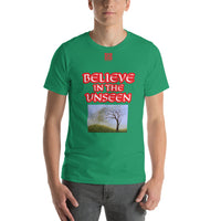 Short-Sleeve Unisex T-Shirt "10102-0101 Believe In The Unseen (Red Logo)"