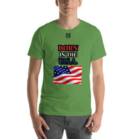 Short-Sleeve Unisex T-Shirt "10102-0041 Born In The U.S.A. (Black Logo)"