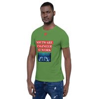 Short-Sleeve Unisex T-Shirt "10102-0081 Software Engineer At Work (Red Logo)"