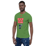 Short-Sleeve Unisex T-Shirt "10102-0141 Reach For The Stars (Red Logo)"