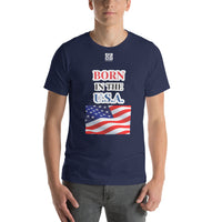 Short-Sleeve Unisex T-Shirt "10102-0041 Born In The U.S.A. (White Logo)"