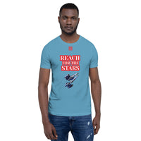 Short-Sleeve Unisex T-Shirt "10102-0141 Reach For The Stars (Red Logo)"