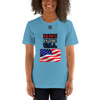 Short-Sleeve Unisex T-Shirt "20102-0041 Born In The U.S.A. (Black Logo)"