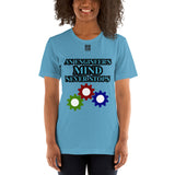 Short-sleeve unisex t-shirt "20102-0071 An Engineer's Mind Never Stops (Black Logo)"