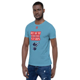 Short-Sleeve Unisex T-Shirt "10102-0141 Reach For The Stars (Red Logo)"