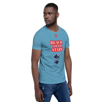 Short-Sleeve Unisex T-Shirt "10102-0141 Reach For The Stars (Red Logo)"