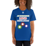 Short-sleeve unisex t-shirt "20102-0071 An Engineer's Mind Never Stops (White Logo)"