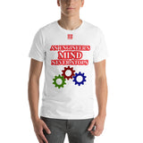 Short-Sleeve Unisex T-Shirt "10102-0071 An Engineer's Mind Never Stops (Red Logo)"