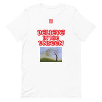 Short-Sleeve Unisex T-Shirt "10102-0101 Believe In The Unseen (Red Logo)"