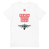 Short-Sleeve Unisex T-Shirt "10102-0131 Reach For The Skies (Red Logo)"