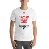 Short-Sleeve Unisex T-Shirt "10102-0131 Reach For The Skies (Red Logo)"