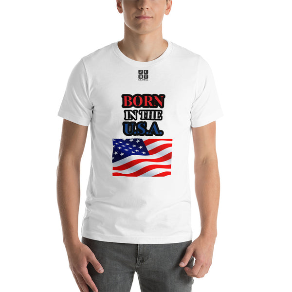 Short-Sleeve Unisex T-Shirt "10102-0041 Born In The U.S.A. (Black Logo)"