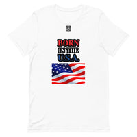 Short-Sleeve Unisex T-Shirt "10102-0041 Born In The U.S.A. (Black Logo)"