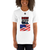 Short-Sleeve Unisex T-Shirt "20102-0041 Born In The U.S.A. (Black Logo)"