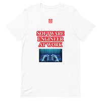 Short-sleeve unisex t-shirt "20102-0081 Software Engineer At Work (Red Logo)"